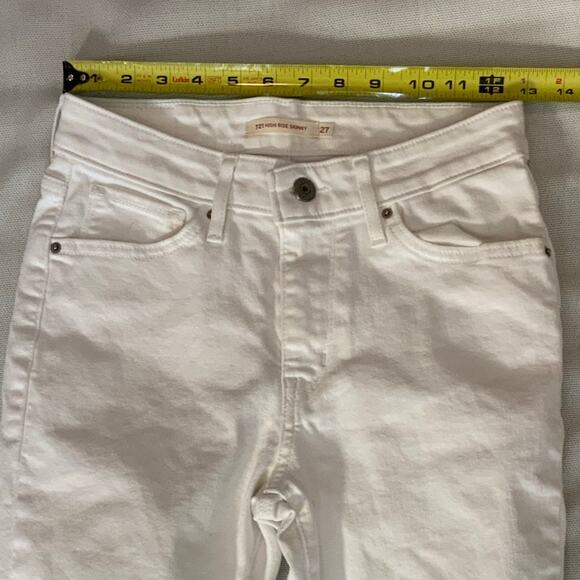 Levi High Rise Skinny‎ Distress Cropped Jeans size 27 - Picture 4 of 6